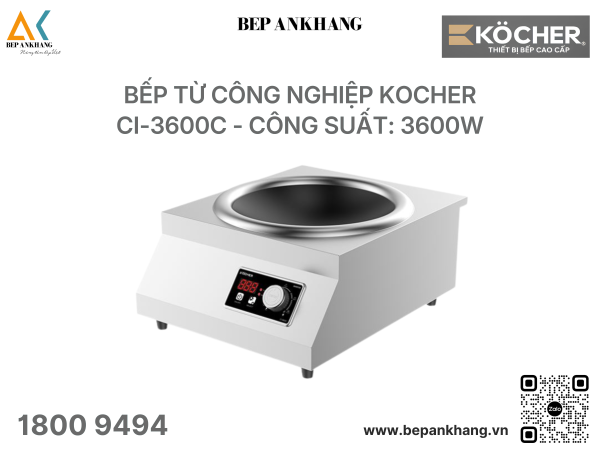 Bếp từ công nghiệp Kocher CI-3600C - Công suất tối đa 3600W